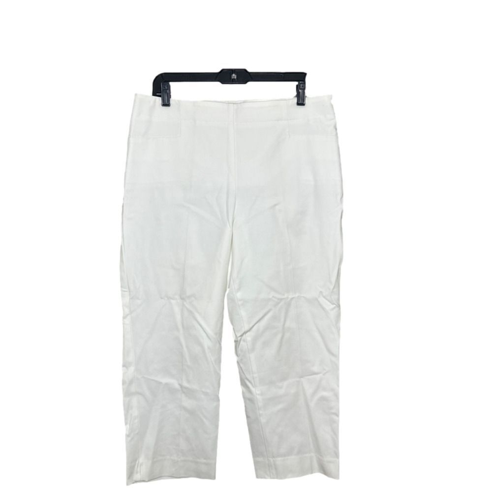 Talbots Womens White Straight Leg Heritage Fit Pants Size 12